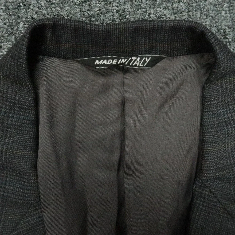 Canali Blazer Mens 38R Gray Glen Plaid Pure Wool Glen Sport Coat Italy